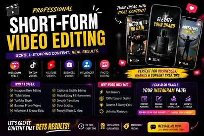 Video/Photo Editing, reels, shorts editing services