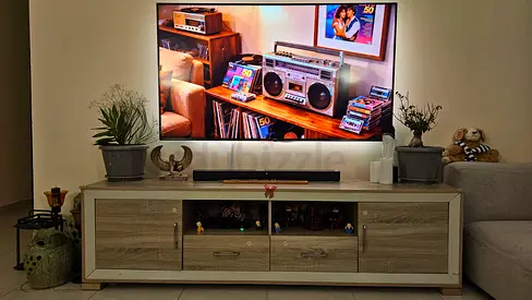 Wooden TV Cabinet / Entertainment Unit - Light Oak Finish
