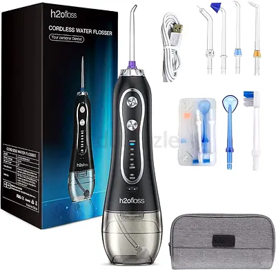 H2ofloss Water Flosser Cordless Oral Irrigator Portable Rechargeable Dental Flossers with 5 Modes