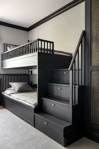 Custom-Made Solid Wood Bunk Bed - Safe  Sturdy for Kids- Dubai