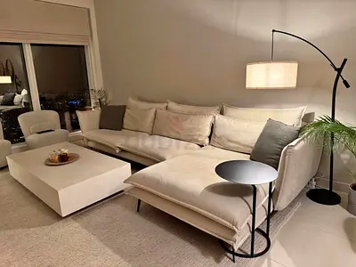 Luxury cozy home white boucle lshape sofa