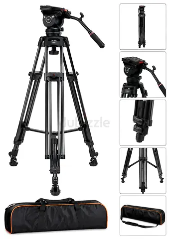 Professional Videohead with carbon fibre Tripod and Carry Bag