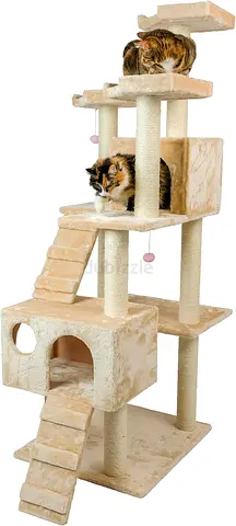 Coral Peach Multi-level Cat Tree with Condo, Platforms and Scratching Posts