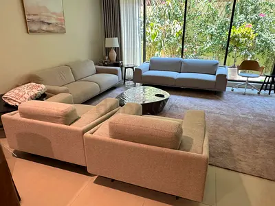 Looks great 8_ Seater Condition Pan Home Sofa Beige