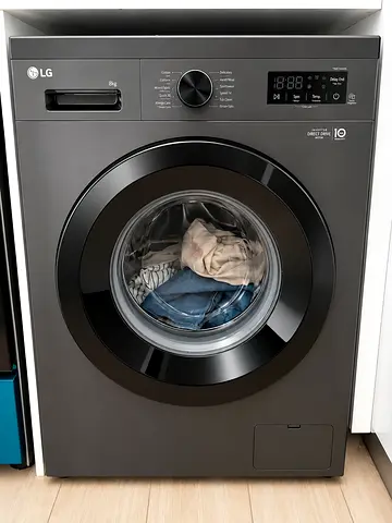 LG Front Load Washer 8kg - Graphite, with extended warranty