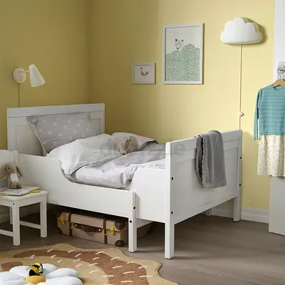 White Toddler Bed with Safety Rails