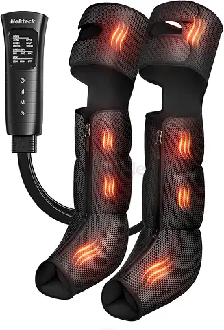 Nekteck Air Compression Leg Massager with Heat, Full-Leg Massage Boots for Foot, Calf Thigh
