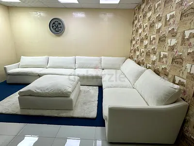 Perfect condition feather 🪶 filled modular sofa with ottoman