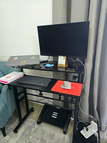 Adjustable Mobile Standing Desk with Tilt/Fixed Surfaces (Compact)