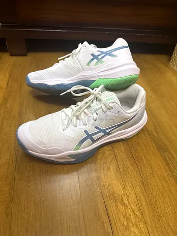 Asics Sky Elite FF3 White/Blue Volleyball Shoes - Used, Good Condition
