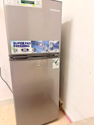 Nikai Double-Door Refrigerator - Compact Silver, Good Condition