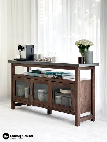 CRATE BARREL CONTEMPORARY FARMHOUSE UTILITY SIDEBOARD or buffet or console or credenza or hutch