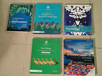 Cambridge IGCSE / O Level textbooks set: Mathematics, ESL, Psychology, Sociology, Economics