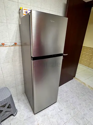 Midea Stainless Steel Double Door Refrigerator - Excellent Working Condition
