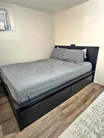IKEA MALM Queen Size Bed + 2 Storage Drawers + Mattress