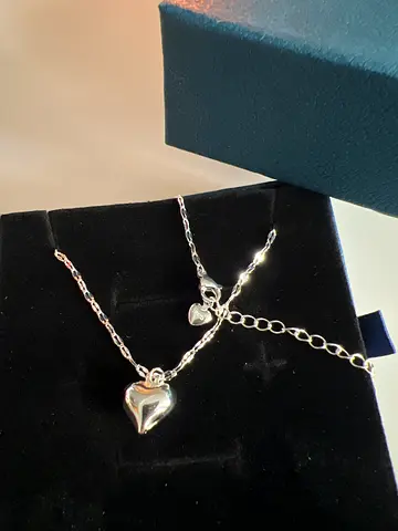 Silver necklace heart shape NEW