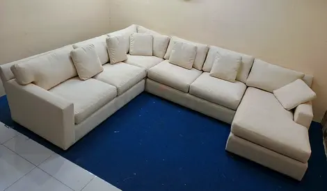 Authentic crate and barrel axis beige Ushape sofa