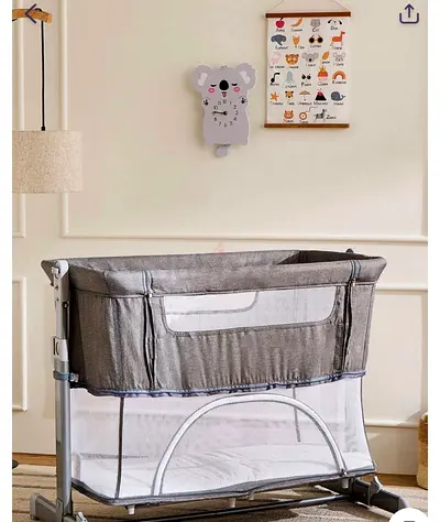 Portable Bedside Bassinet / Cradle - Grey