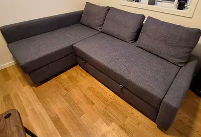 Grey L-Shaped Corner Sofa Bed