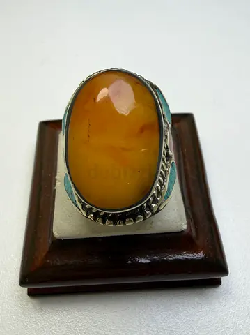 Vintage Baltic Amber Silver Ring