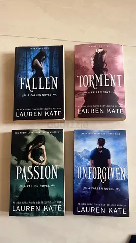 Set of 4 Fallen series novels by Lauren Kate (Fallen, Torment, Passion, Unforgiven)