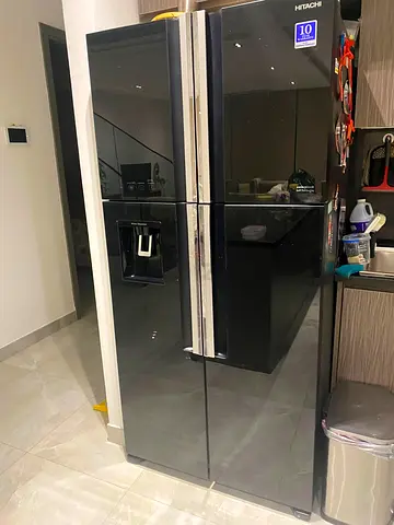 Hitachi 4-Door Black Glass Refrigerator with water dispenser - NOT NEGOTIABLE