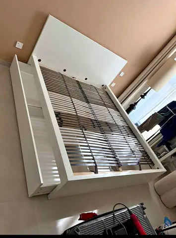 IKEA MALM King Size Bed + 2 Storage Drawers + Mattress