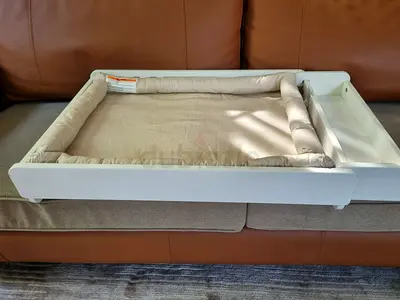 Stokke Home Changer, White wooden frame with water proof mat. Nappy Changing mat