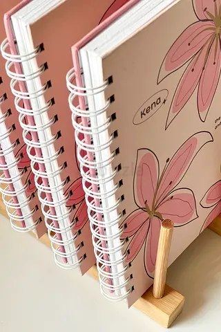Set of 3 Spiral Notebooks / Diaries with Floral Cover
