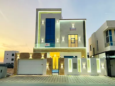 Villa for rent in Al Bahia area, Ajman First occupancy, ready to move in Parking space in front of the villa Spacious yard inside the villa With a fam