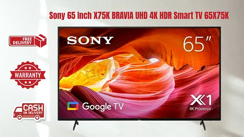 Sony 65 Inch X75K BRAVIA UHD 4K HDR Smart TV 65X75K - Warranty - Free Delivery