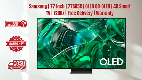 Samsung | 77 Inch | 77S95C | OLED QD-OLED | 4K Smart TV | 120Hz | Free Delivery | Warranty