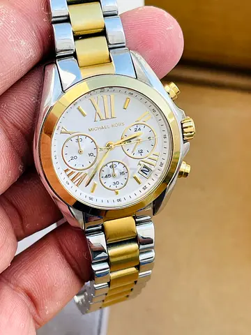 Michael Kors two-tone women chronograph watch - good working condition