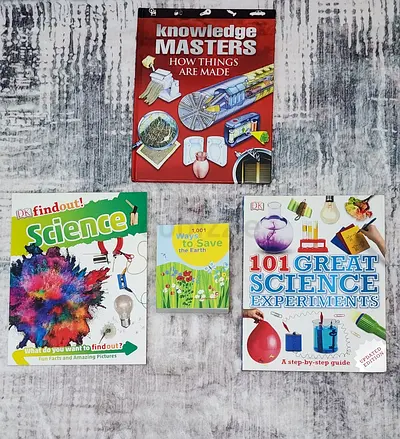 Science book bundle: Knowledge Masters, DK Science, 101 Experiments + 1001 Ways to Save Earth