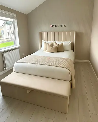 Luxury Brand New Panel Line Bed Frame With Mattress. Stylish Modern Design Bed