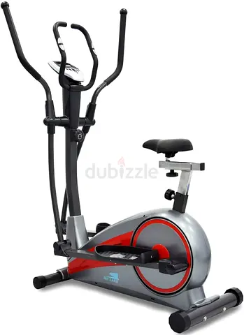 SKY LAND Elliptical and Upright Exercise Bike Magnetic Cardio Dual Trainer With 4 Way Adj. Seat