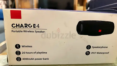 Portable Wireless Speaker - Charge 4, 20hr Playtime, 4000mAh Power Bank
