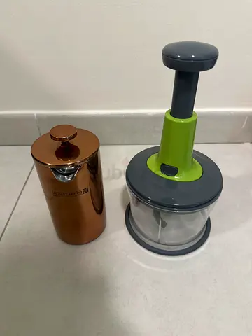 Handheld Manual Food Chopper and Copper Electric Coffee Grinder - Good Condition