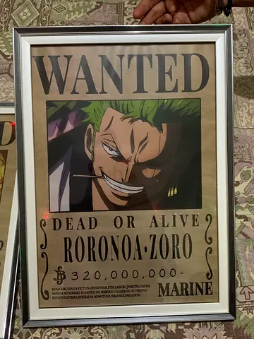 Zoro, sanji wanted poster premium look for hanging in wall last price no negotiation
