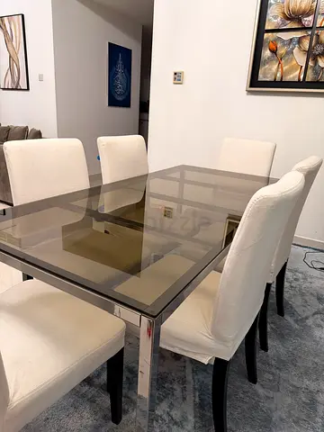 Glass Table and 6 Chairs