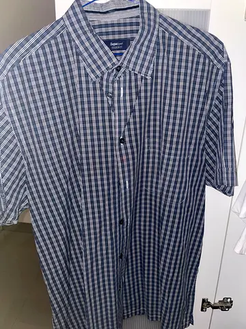 Zegna Mens long-sleeve blue checked shirt - casual button-down, size approx M/L