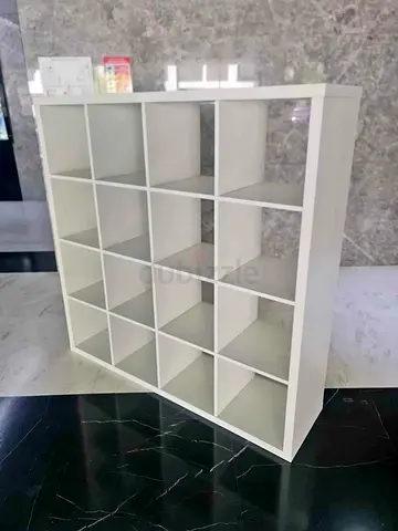 White 16-Cube Shelving Unit / Room Divider - Good Condition