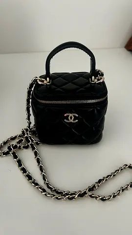 chanel mini black vanity bag