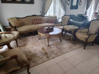 Classic wooden living room sofa set with coffee table DM for more Info
