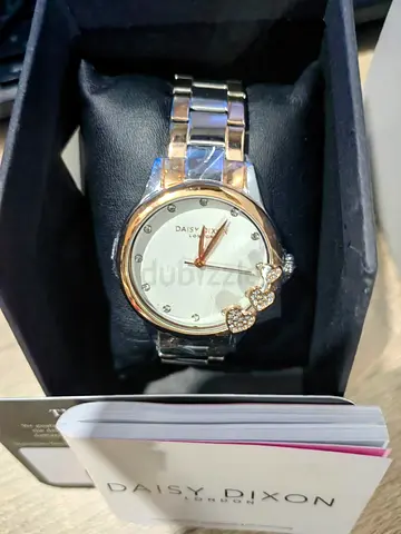 New Daisy Dixon womens watch - two-tone bracelet with crystal hearts