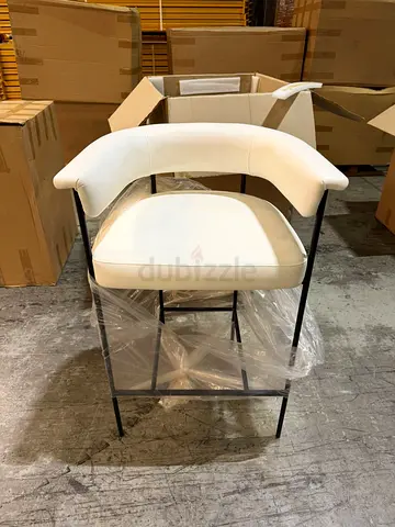 Mikra Leather Bar and Counter Stool with Metal Frame