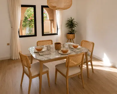 Angel Home 4-Seater Dining Table – Natural Stone Top – Like New