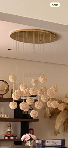 Modern gold cascading crystal ball pendant chandelier - 21 light balls. Only 1 year old.