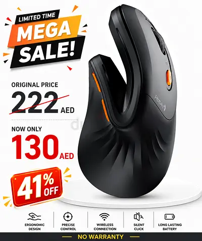 ProtoArc Ergonomic Mouse, EM11 NL Wireless Vertical Mouse