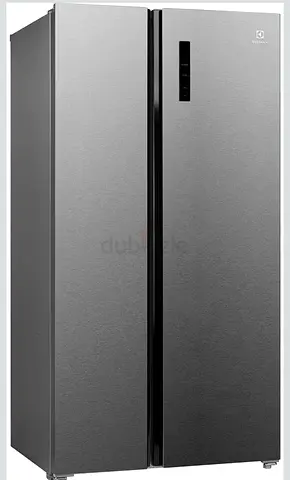 Electrolux Side-by-Side Fridge in Stainless Steel — brand new